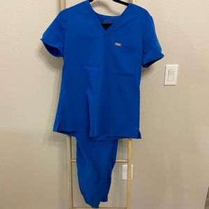 Figs Royal Blue Scrub Set Medium Petite